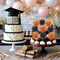 100-Pack Foil Firework Cupcake Toppers – Sparkling Tinsel Cake Picks for Cupcakes, Cocktails & Fruit Trays – Perfect for Birthdays, Weddings, Graduations & Party Decorations (Orange & Black) 1.77"W x 5.91"H